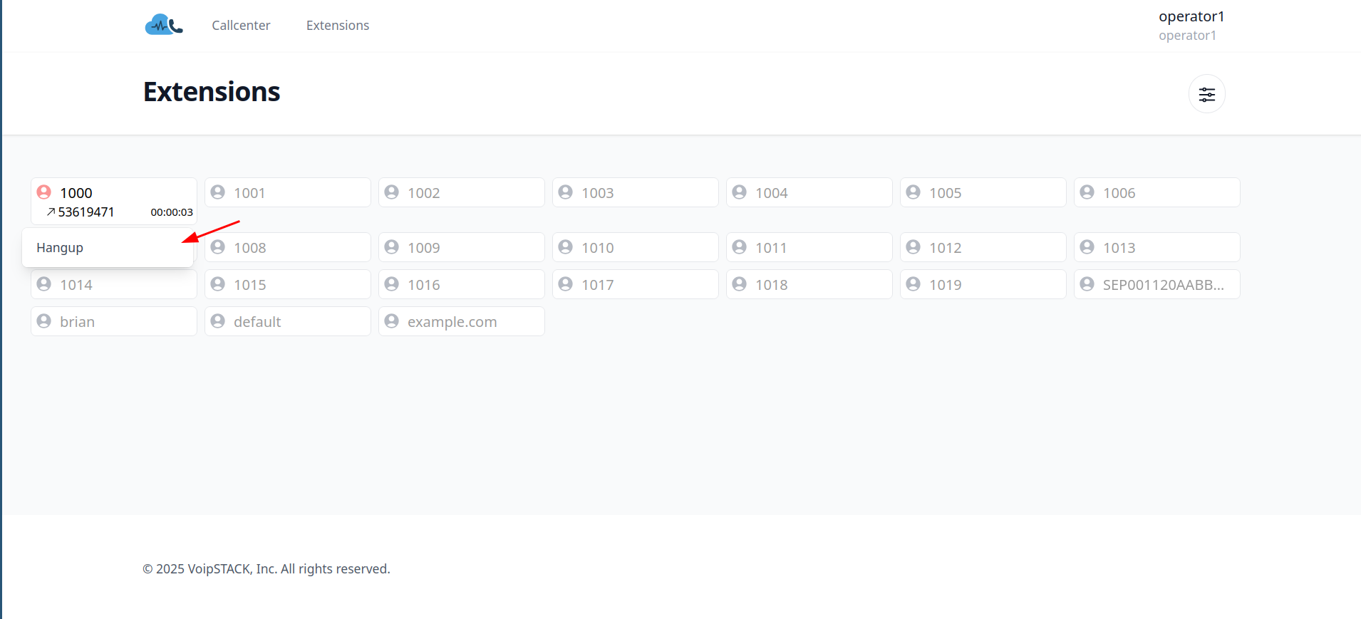 List action for call